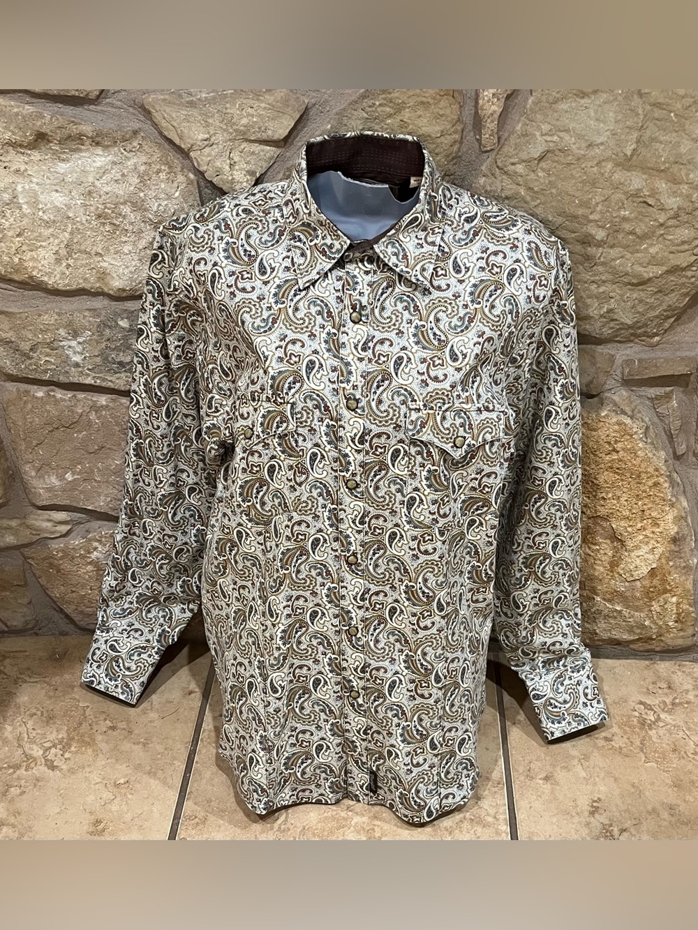 Wrangler Retro Western Paisley Pearl Snap Shirt Women's Small Rodeo Cowgirl NWOT